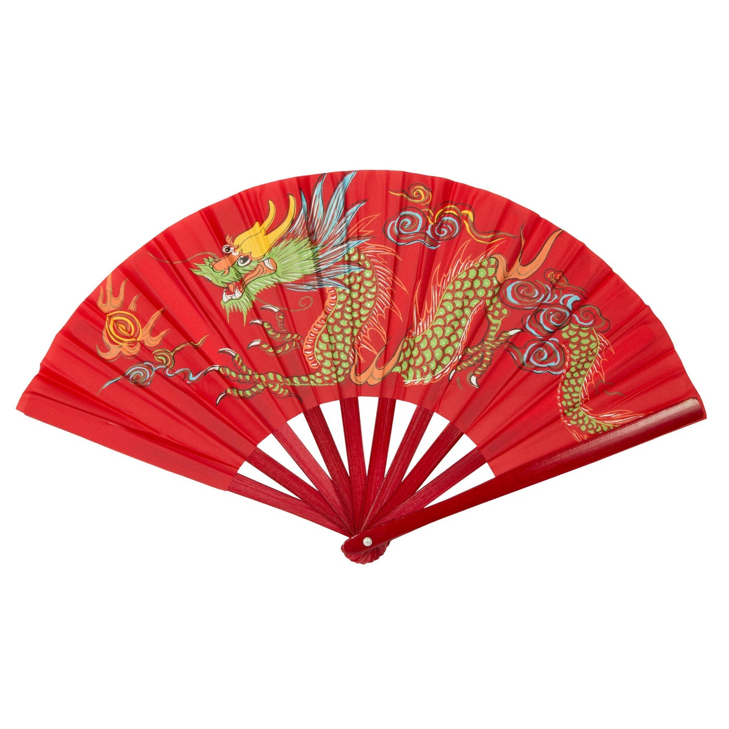 Bamboo Dragon Fighting Fan 10"