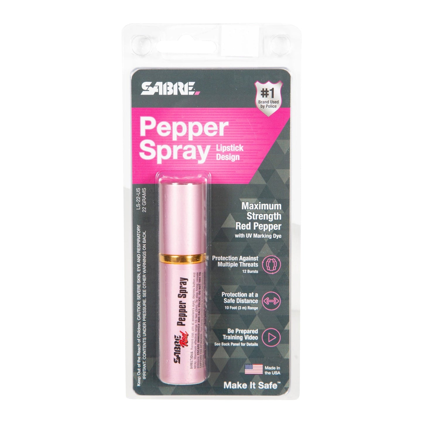 Sabre™ Pink Lipstick Pepper Spray