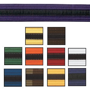 Double Wrap Black Striped Belt