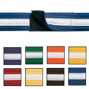 Adjustable White Striped Belt