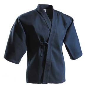 15 oz. Single Layer Keikogi black, front view