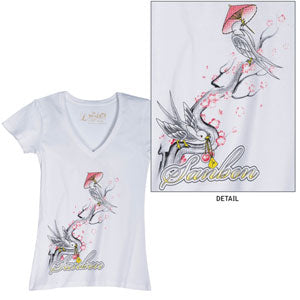 Sanbon Women's V-Neck Birds Tee