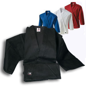 10 oz. Brushed Cotton Traditional Jacket picture of four jackets red, white, blue, and black jacket is laying down.