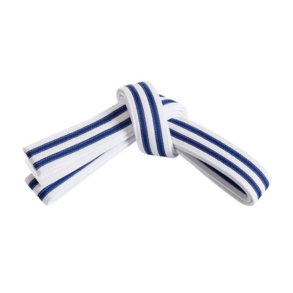 Double Wrap Double Striped White Belt