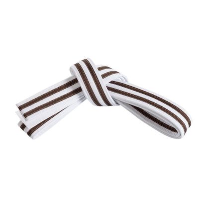 Double Wrap Double Striped White Belt