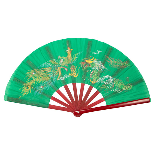 Bamboo Dragon Fighting Fan 10"