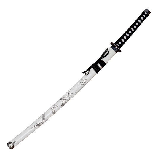 Katana with Dragon Scabbard White 40"