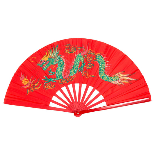Bamboo Dragon Fighting Fan 13"