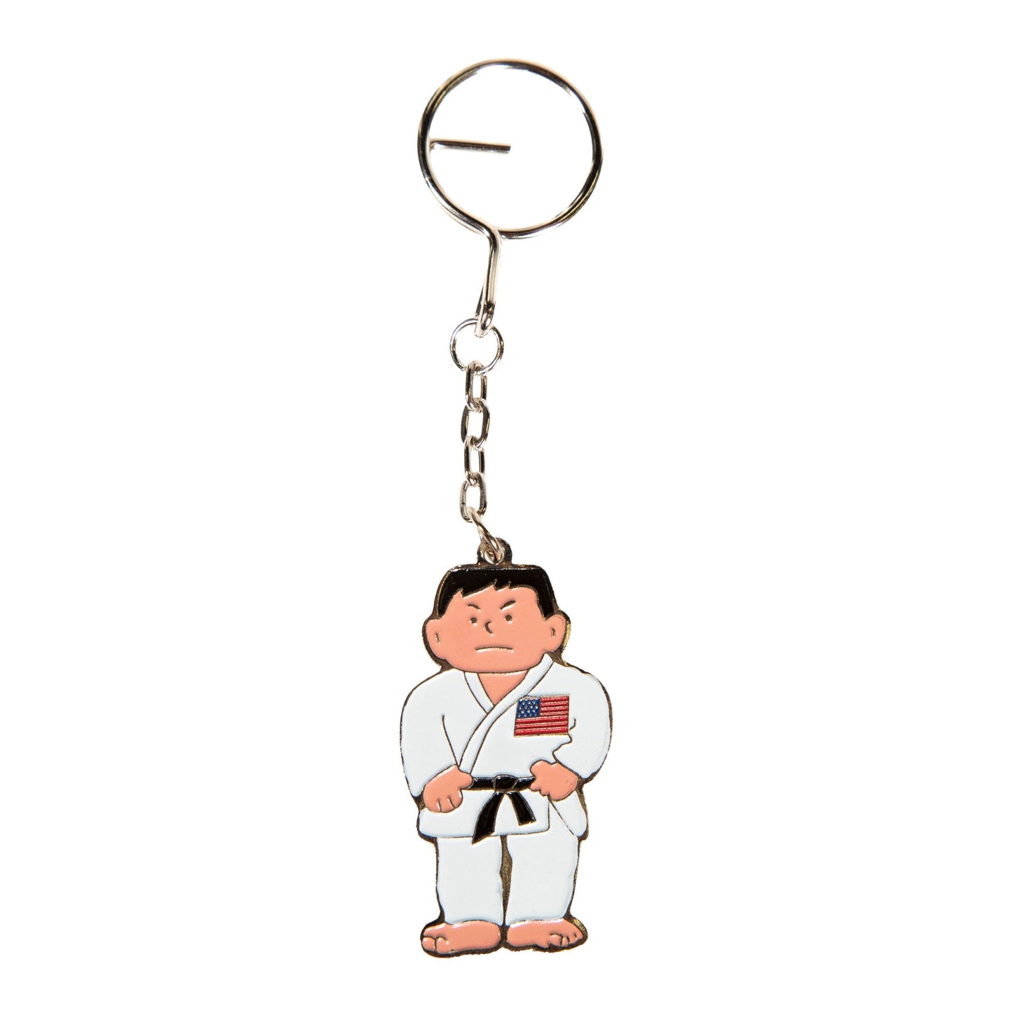 Karate Man with Flag Keychain