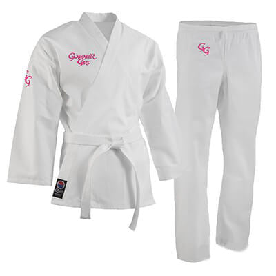 ProForce® Gladiator Girl 6 oz. Karate Uniform (Elastic Drawstring) - 55/45 Blend - With Free White Belt