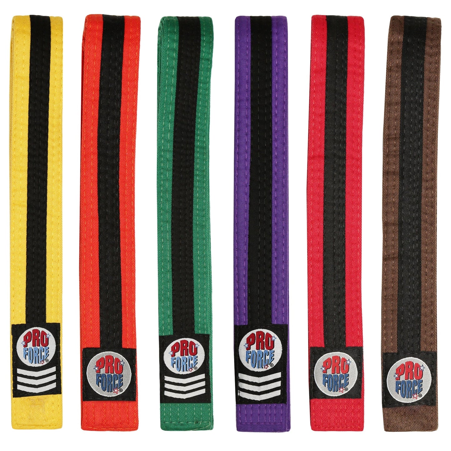 ProForce® Thunder 1.75" Double Wrap w/ Black Stripe Karate Belt