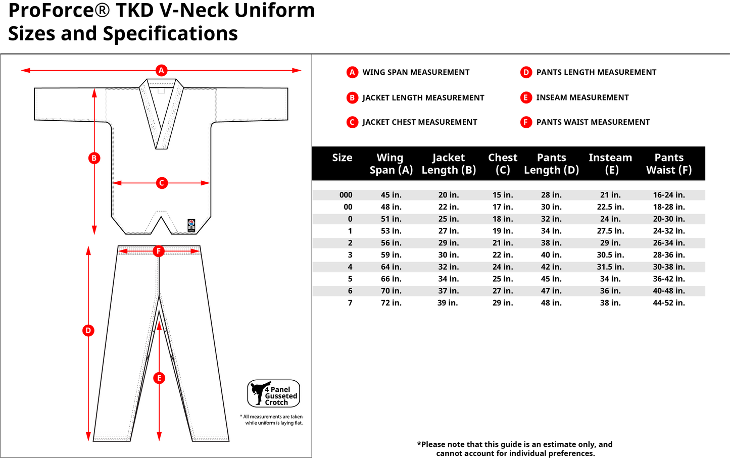 ProForce® Plain Taekwondo TKD Uniform (No Flag) 5 oz.