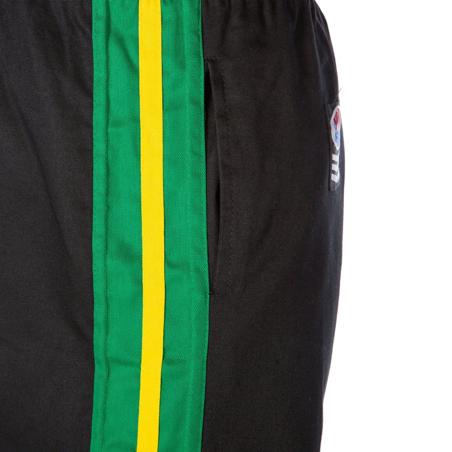 ProForce Sport® Demo Karate Pants Black w/Green & Yellow Stripes