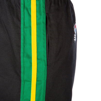 ProForce Sport® Demo Karate Pants Black w/Green & Yellow Stripes