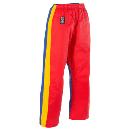 ProForce Sport® Demo Karate Pants Red & Blue w/Yellow Stripe