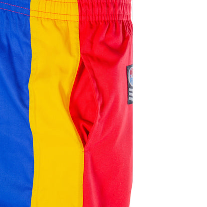 ProForce Sport® Demo Karate Pants Red & Blue w/Yellow Stripe