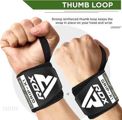 RDX W3 IPL USPA Approved Powerlifting Wrist Support Wraps with Thumb Loops OEKO-TEX Standard 100 certified