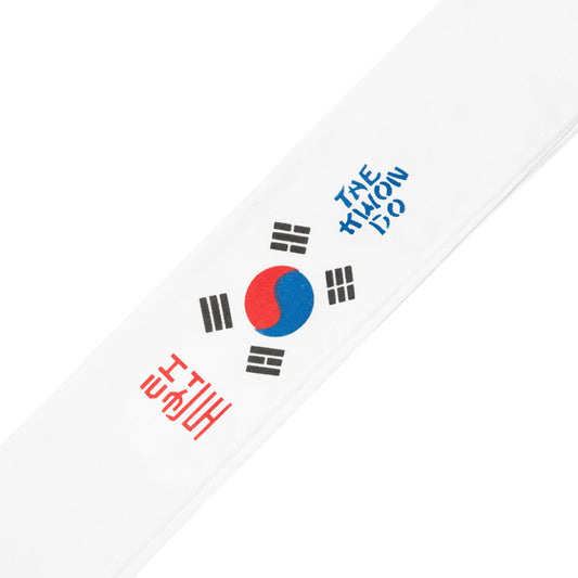 Tie-On Headband Tae Kwon Do TKD Korea Flag