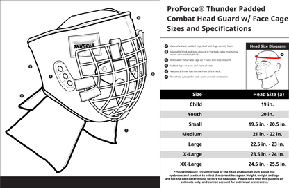 ProForce® Thunder Padded Combat Head Guard w/ Face Cage