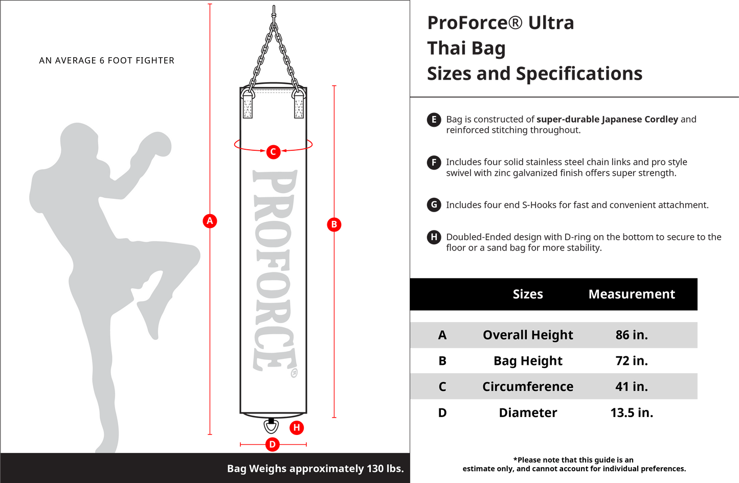 ProForce® Ultra Thai Heavy Bag