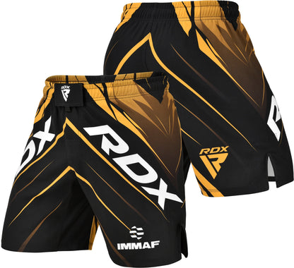 RDX IMMAF Approved MMA Fight & Training Shorts GOLDEN