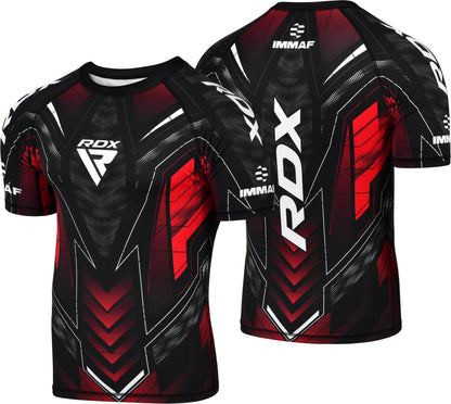 RDX IMMAF Approved Half Sleeves Compression Shirt Red