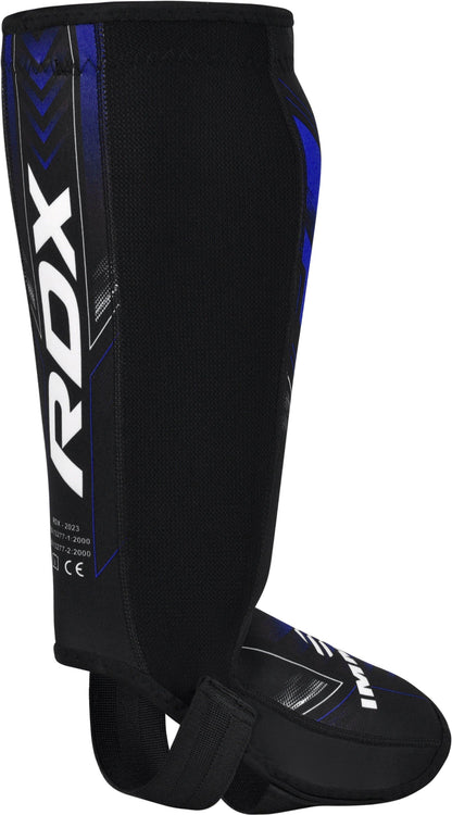 RDX IMMAF Approved Neoprene Shin Instep Guards Blue