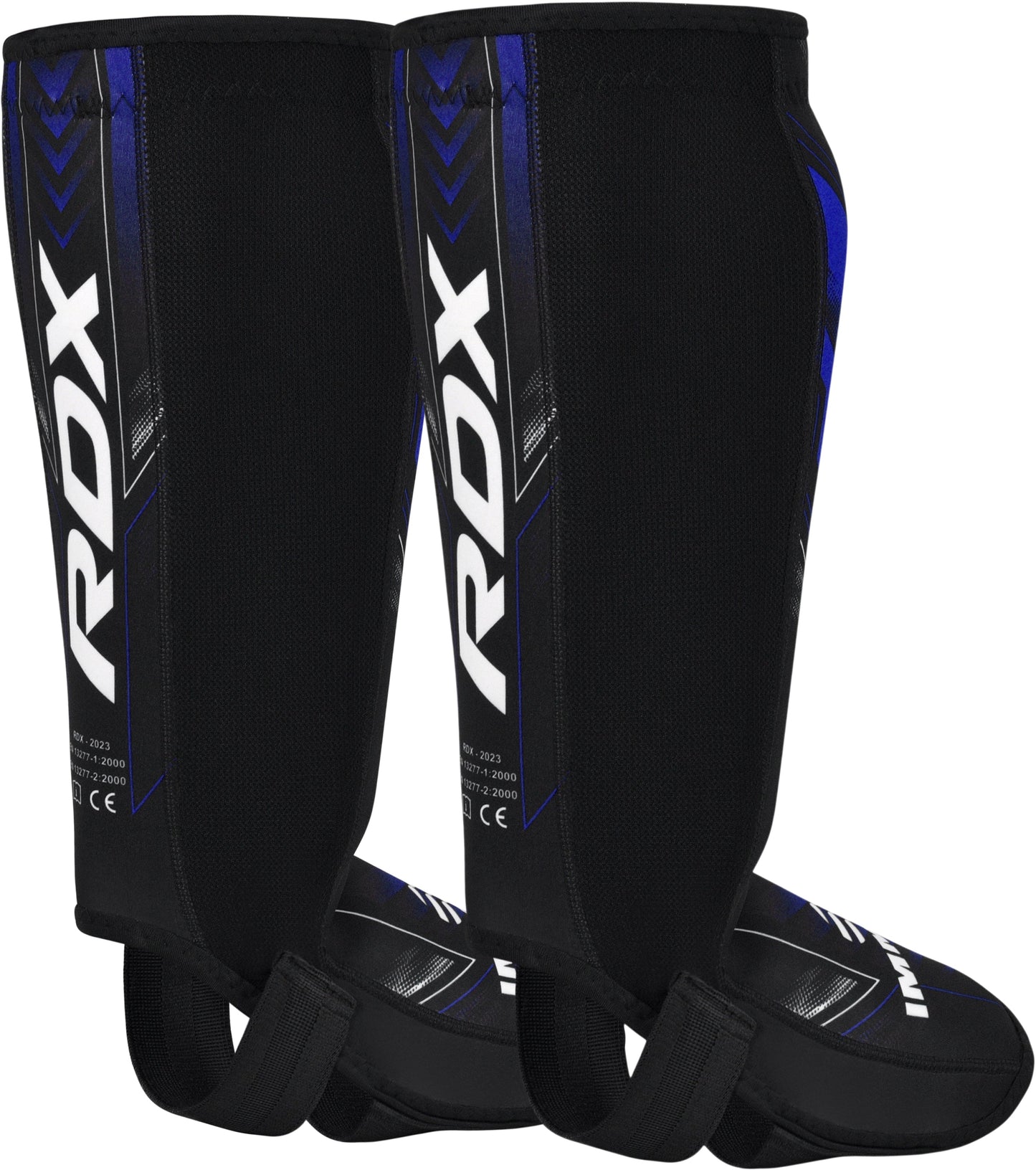 RDX IMMAF Approved Neoprene Shin Instep Guards Blue