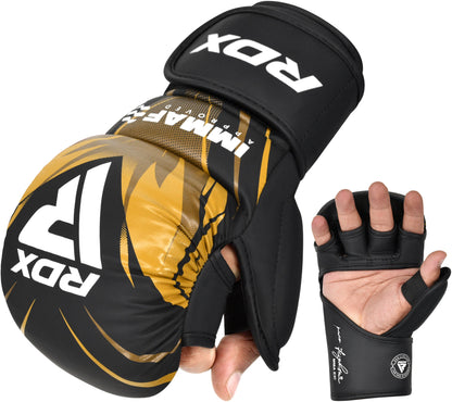 RDX IMMAF Approved Shooter Grappling Gloves GOLDEN