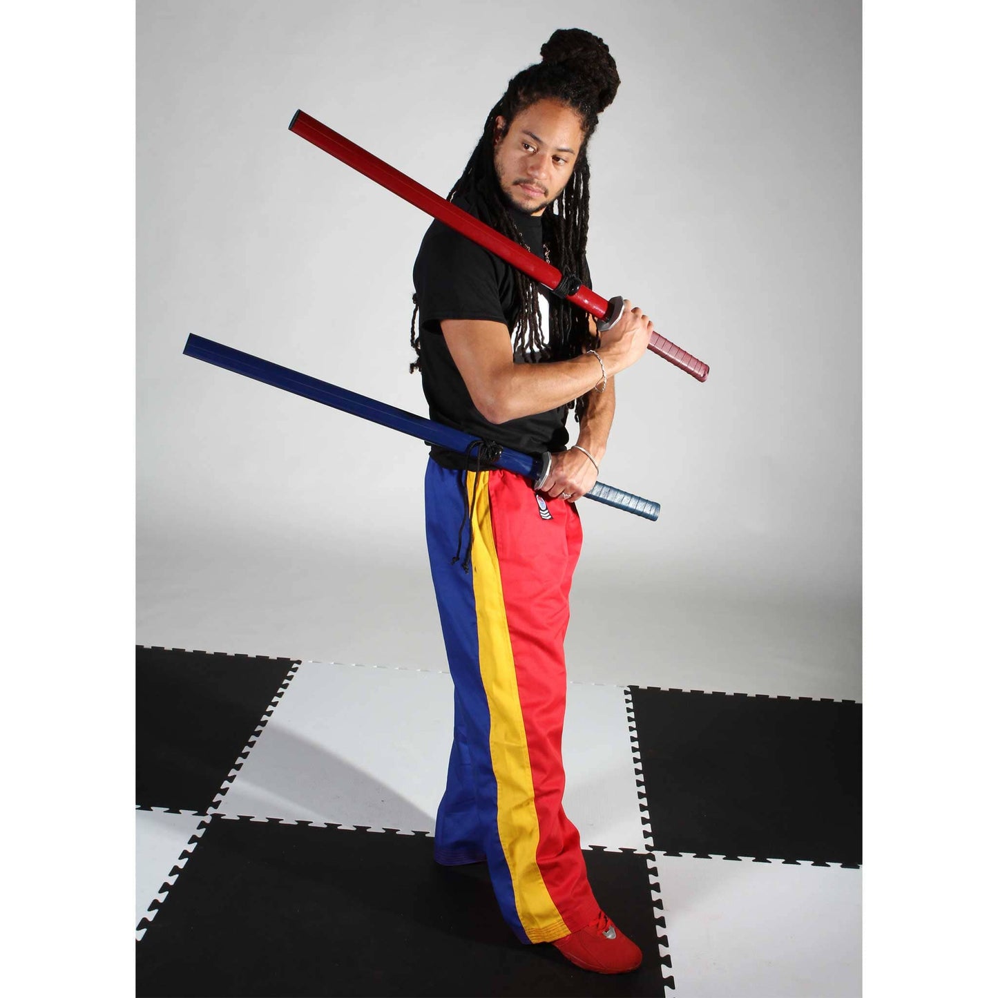 ProForce Sport® Demo Karate Pants Red & Blue w/Yellow Stripe