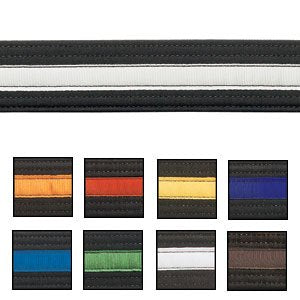 Double Wrap Striped Black Belt all colors shown