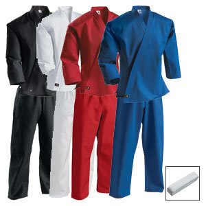 7 oz. Middleweight Student Uniform with Elastic Pant all four standing