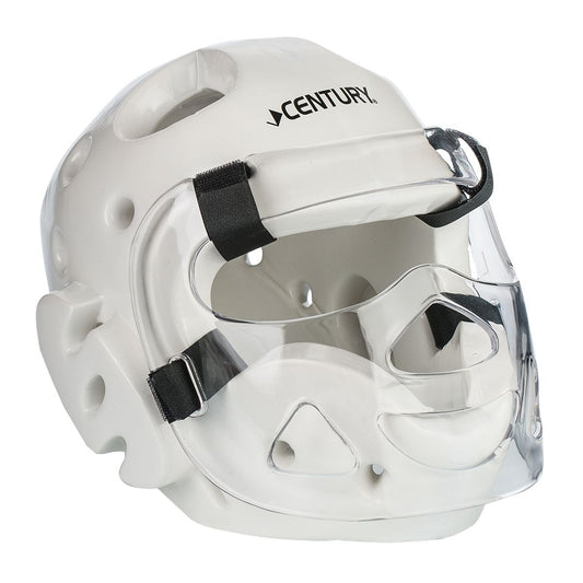 Student Sparring Headgear with Face Shield-WHITE