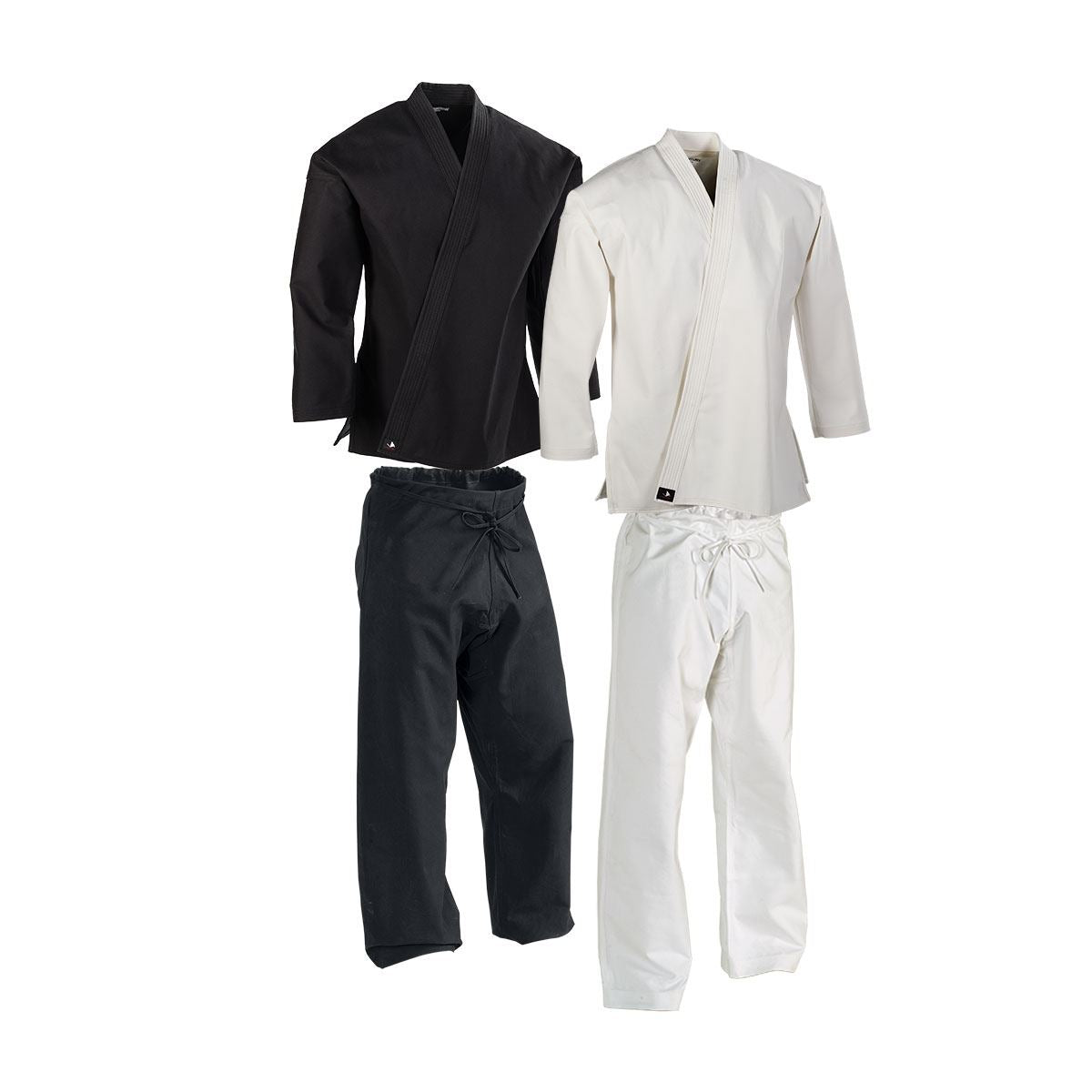12 oz. Heavyweight Brushed Cotton Uniform both sets shown one in black and one in white