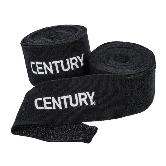 108" Stretch Hand Wraps black in color rolled. Century printed on side in bold white. 