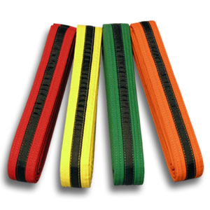 Double Wrap Black Striped Belt